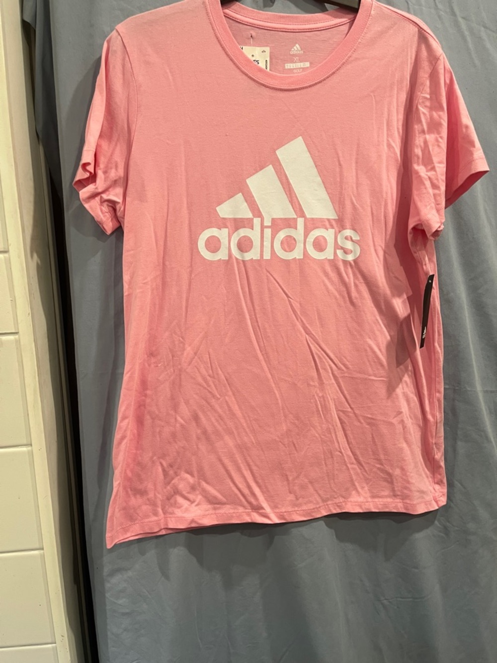 adidas Pink Logo Crew T-Shirt size XL